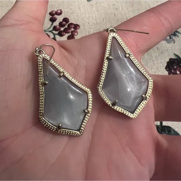 Kendra Scott Gold and Grey/ White Earrings - Picture 3 of 4